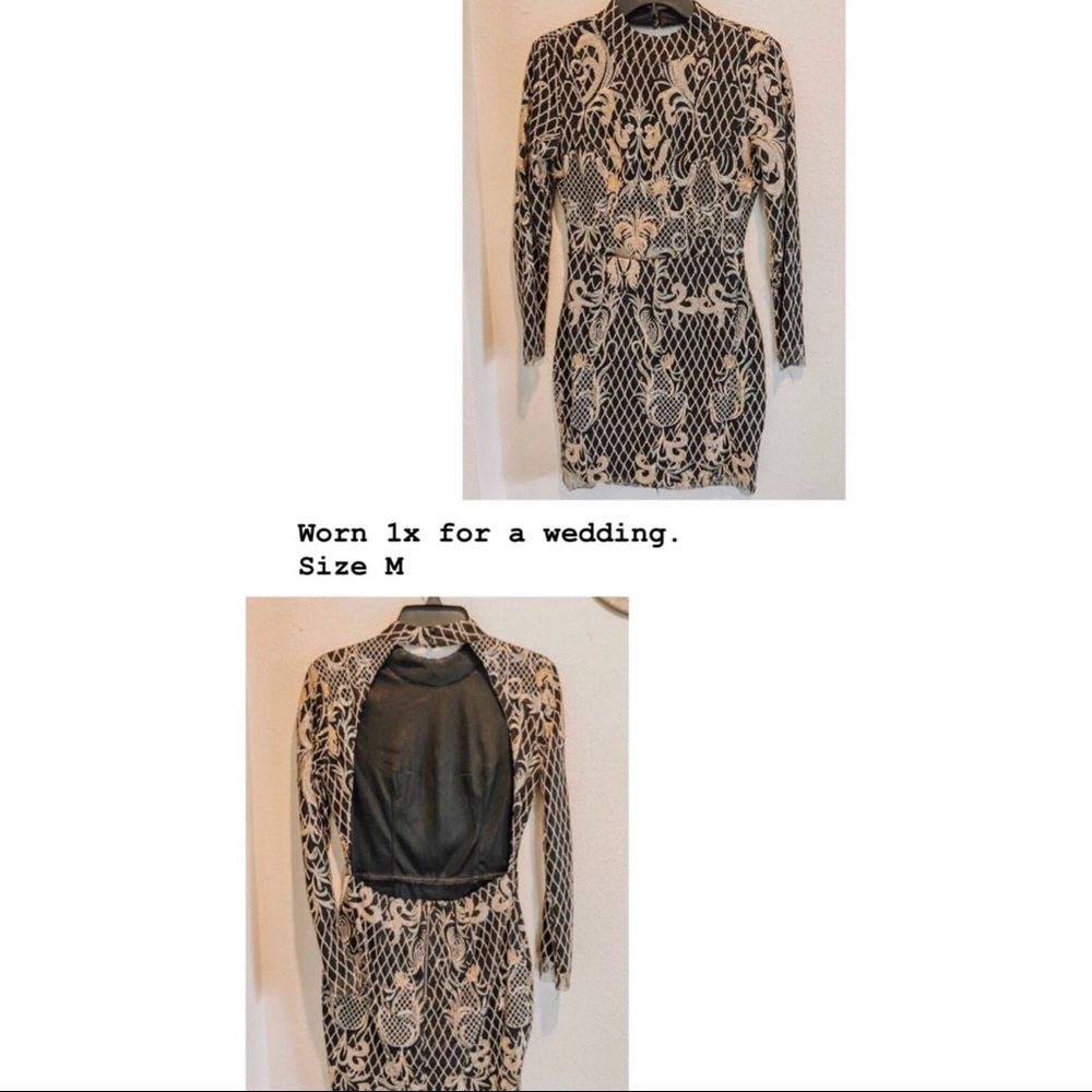 Black & Gold dress with open back